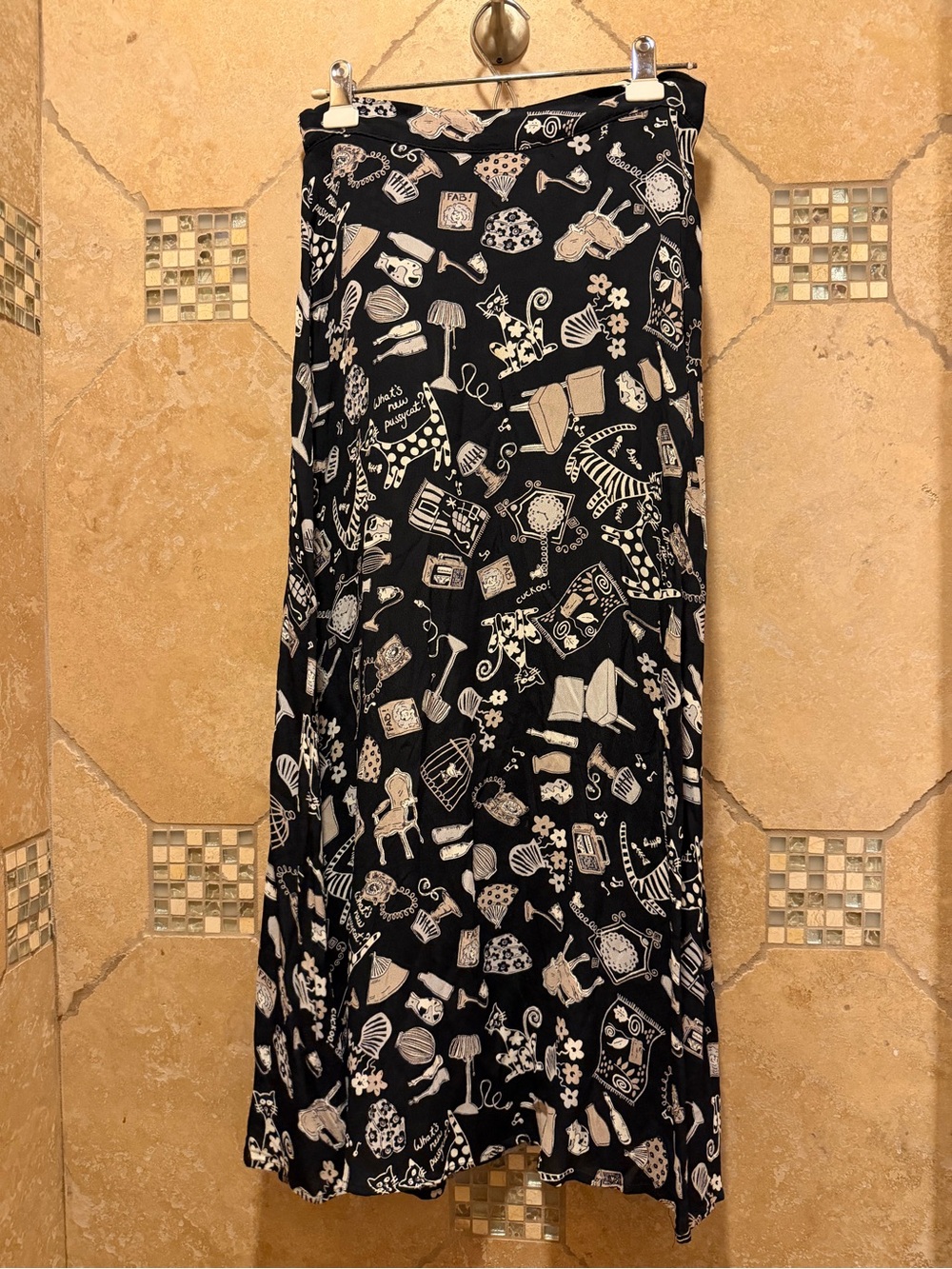 Cat Lady print Maxi skirt